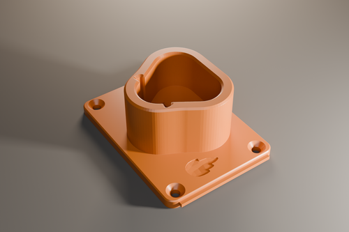 Ember & Layer M12 Battery Holster in copper PLA with the recessed faceted Ember & Layer flame