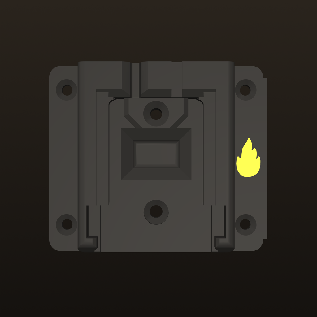 Ember & Layer PowerDock Rev E top view with screw holes and battery rails