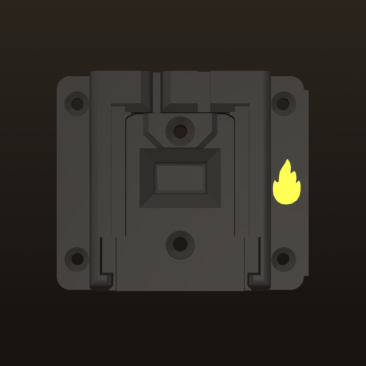 Ember & Layer PowerDock Rev E top view with screw holes and battery rails