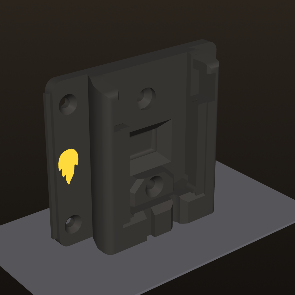 Ember & Layer PowerDock Rev E in print orientation, standing upright with no supports